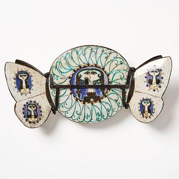 Birger Kaipiainen, a glazed stoneware wall sculpture, Rörstrand, Sweden, 1950s.