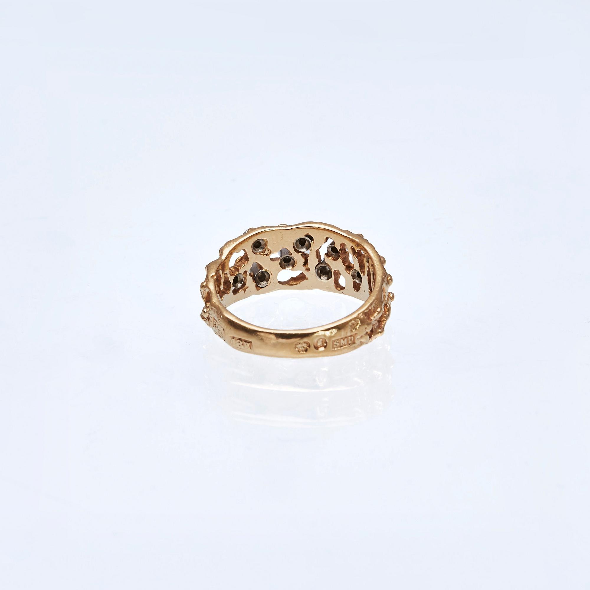 RING, 18K guld med briljantslipade diamanter, ca 0.08 ct.