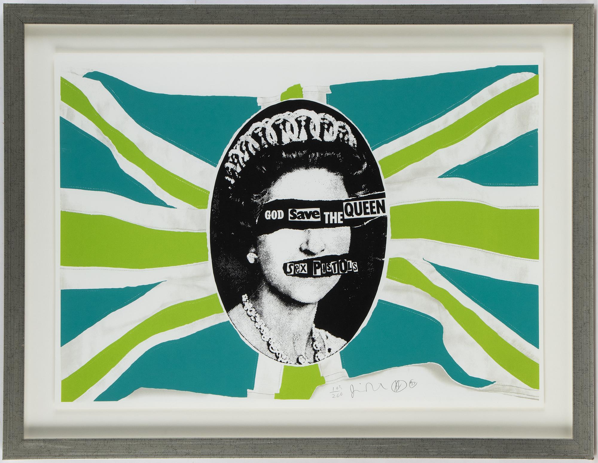 Jamie Reid, serigraph in color signed and numbered 103/200 dated 97.