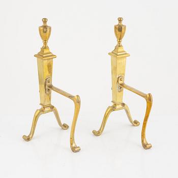 Eldhundar, ett par, mässing, 1900-tal.