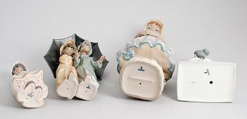 FIGURER, 4 st, porslin, Lladro, Spanien.