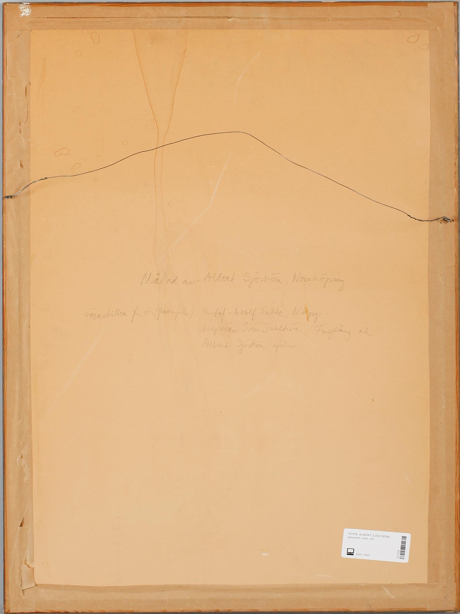 ALBERT SJÖSTRÖM, gouache, sign.