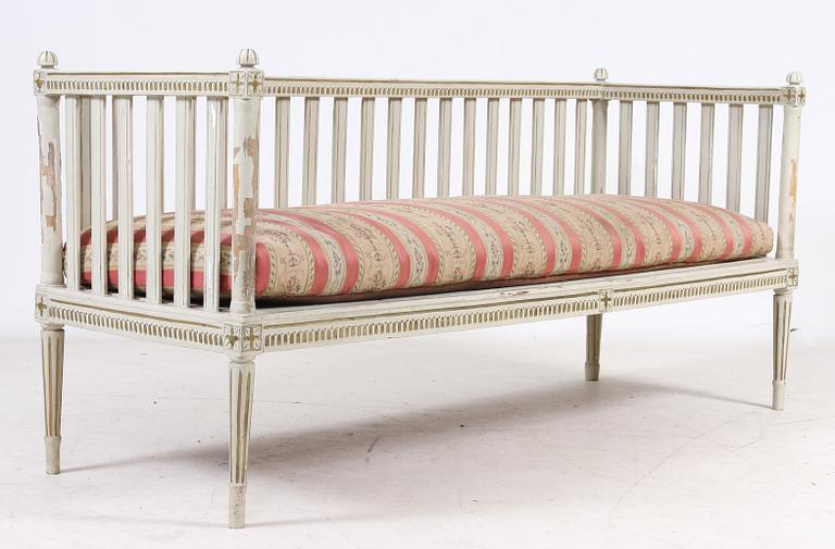 SOFFA, gustaviansk, provinstillverkad, tidigt 1800-tal.