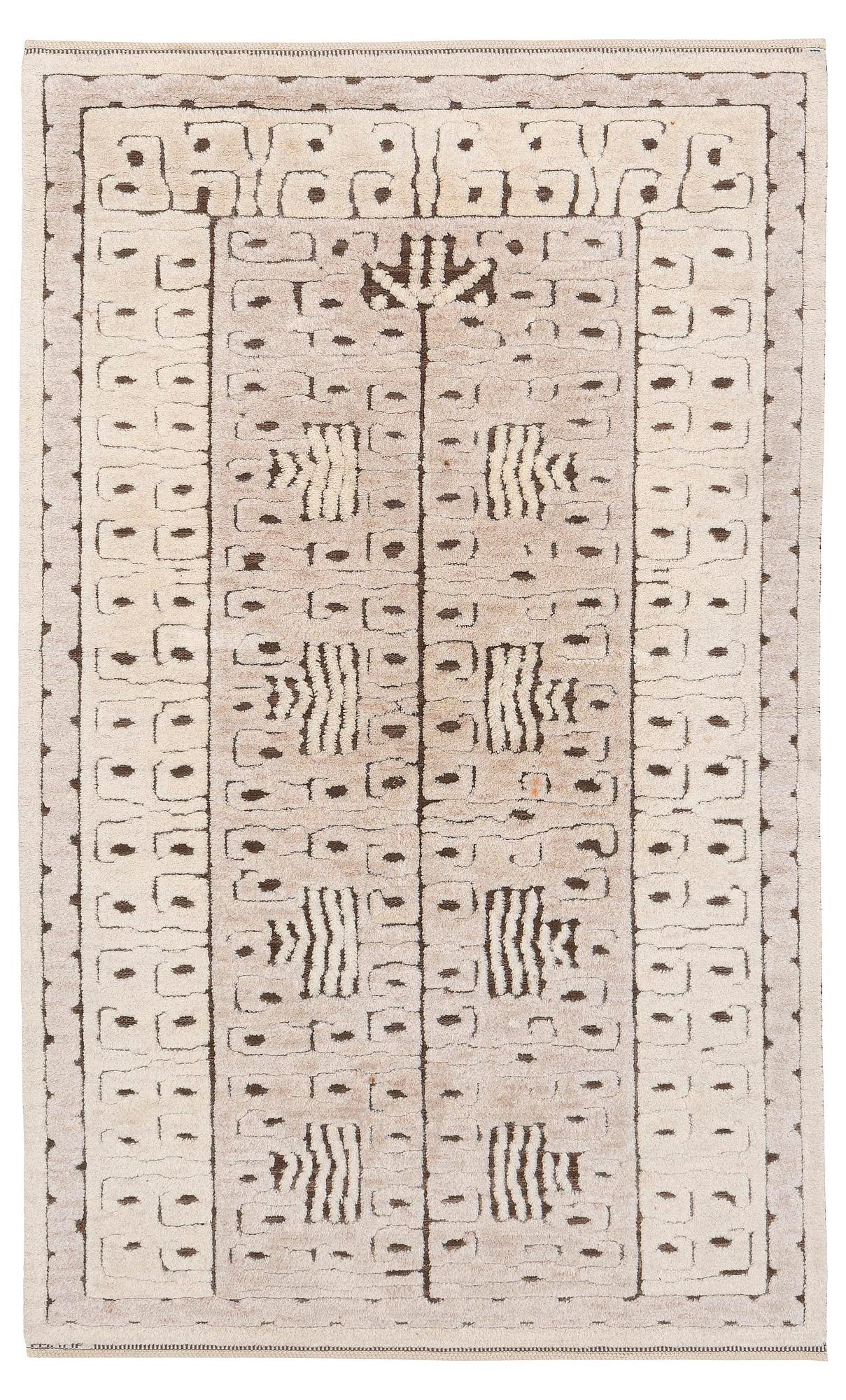 Märta Måås-Fjetterström, a carpet, 'Skvattram', knotted pile in relief, c. 270 x 164 cm, signed AB MMF.