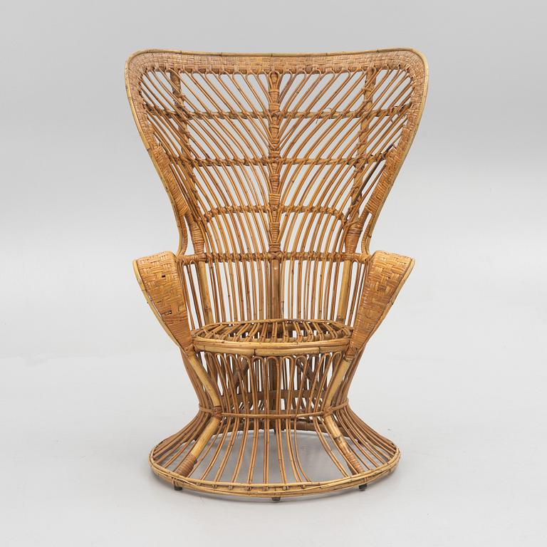 Gio Ponti & Lio Carminati, wicker chair, "Conte Biancamano", Bonacina, Italy, second half of the 20th century.