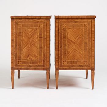 A pair of Italian Louis XVI cabinets, late 18th century.