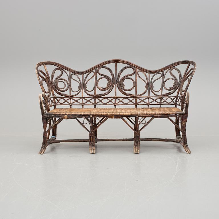 SOFFA, korgarbete, omkring 1900.