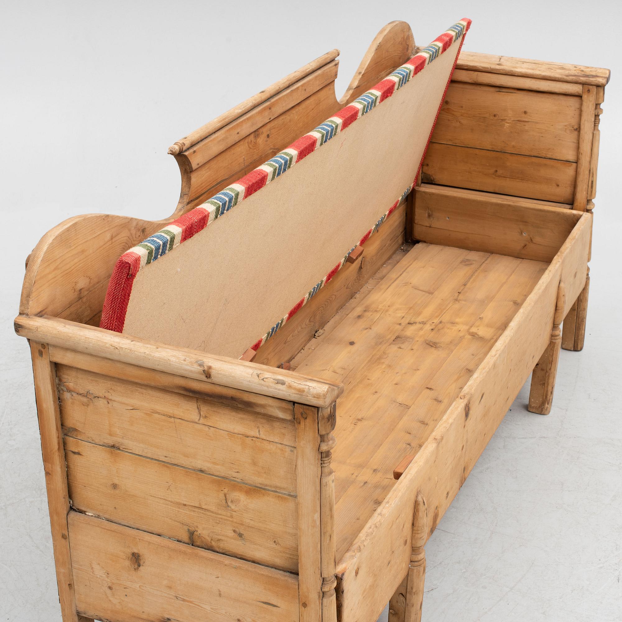A Swedish Pinewood Sofa, 19th Century.