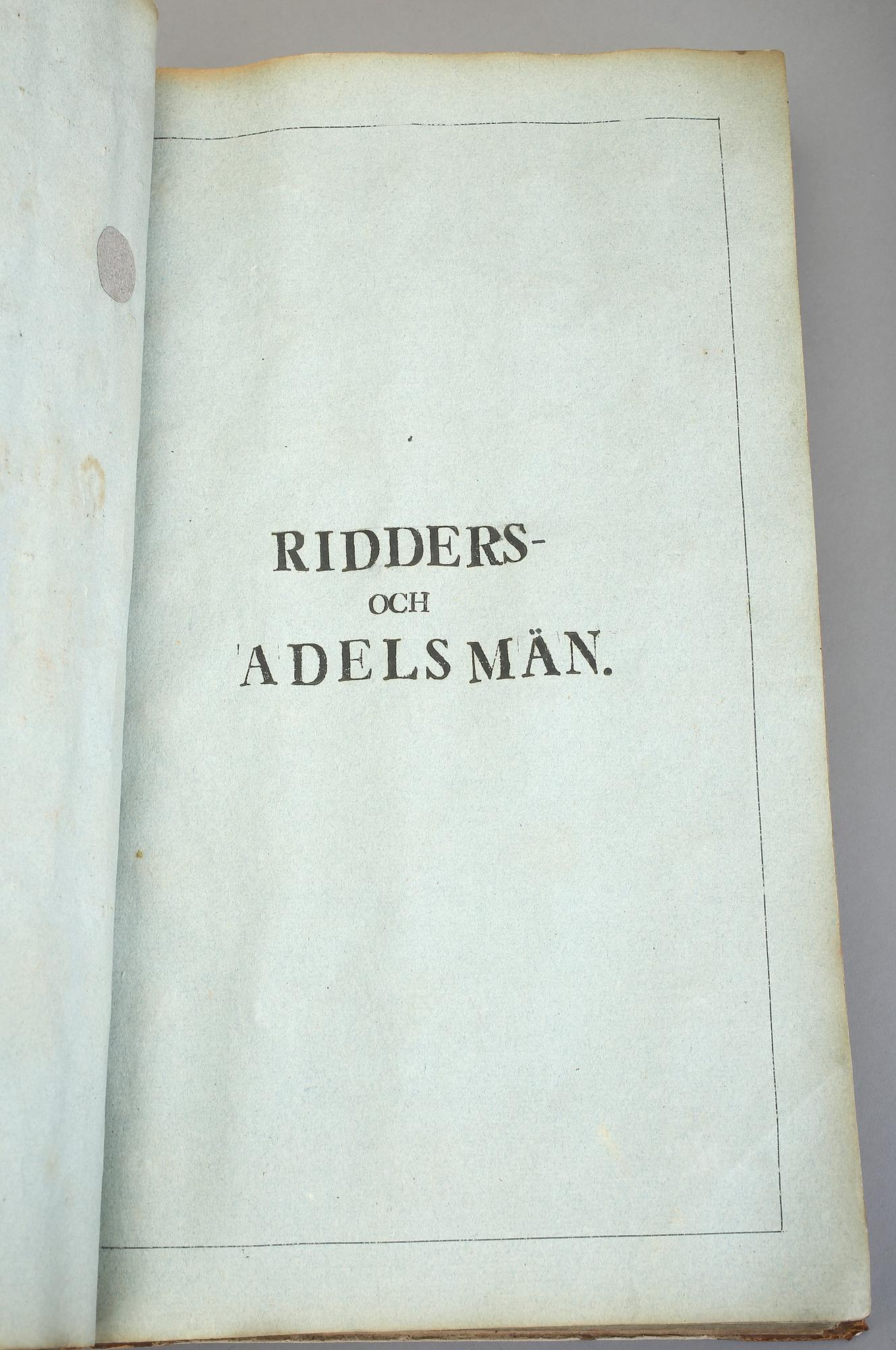 INBUNDEN SAMLING ADLIGA SVENSKA SIGILL, lack, 1800-tal.