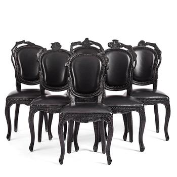 87. Maarten Baas, a set of six "Smoke Dining Chair", Moooi, Netherlands, post 2002.