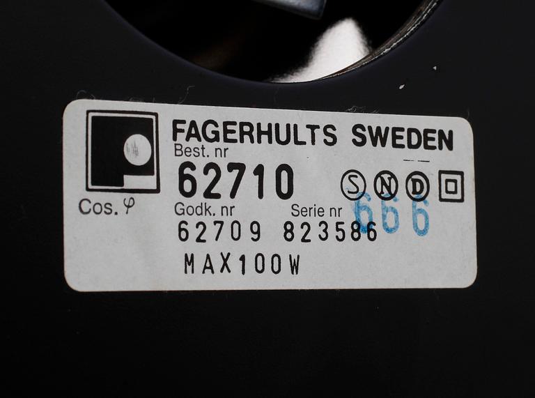 BORDSLAMPA, mässing, AB Fagerhults, nr 62710, 1900-talets andra hälft.