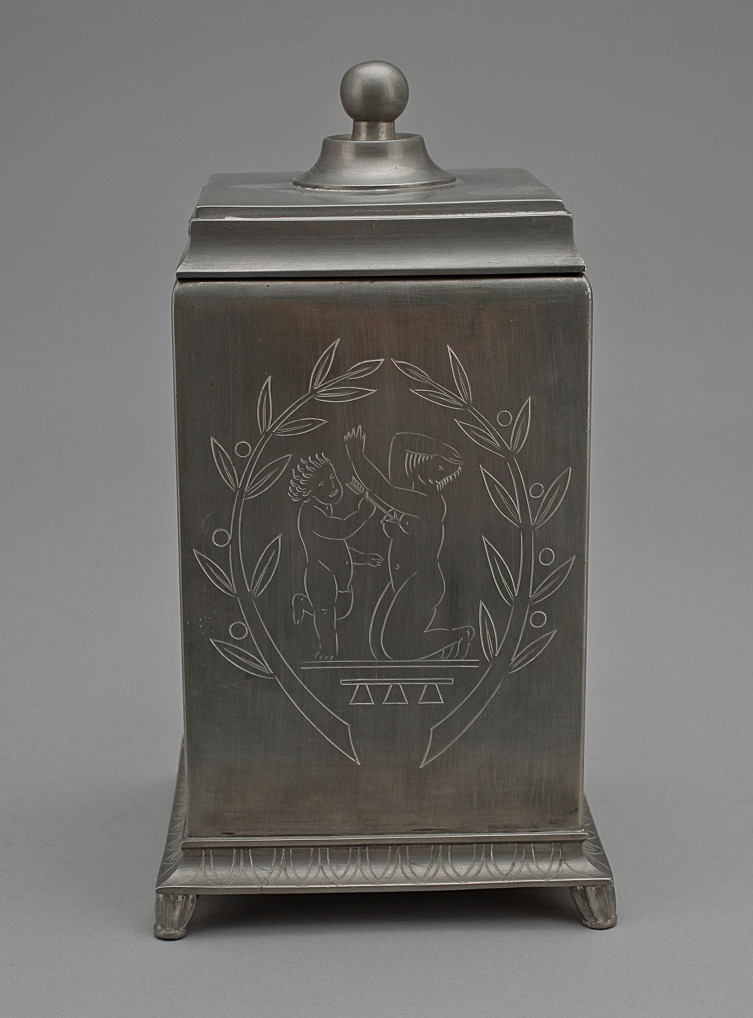 BURK, tenn, art deco, Aagesen Hälsingborg, 1930-tal.