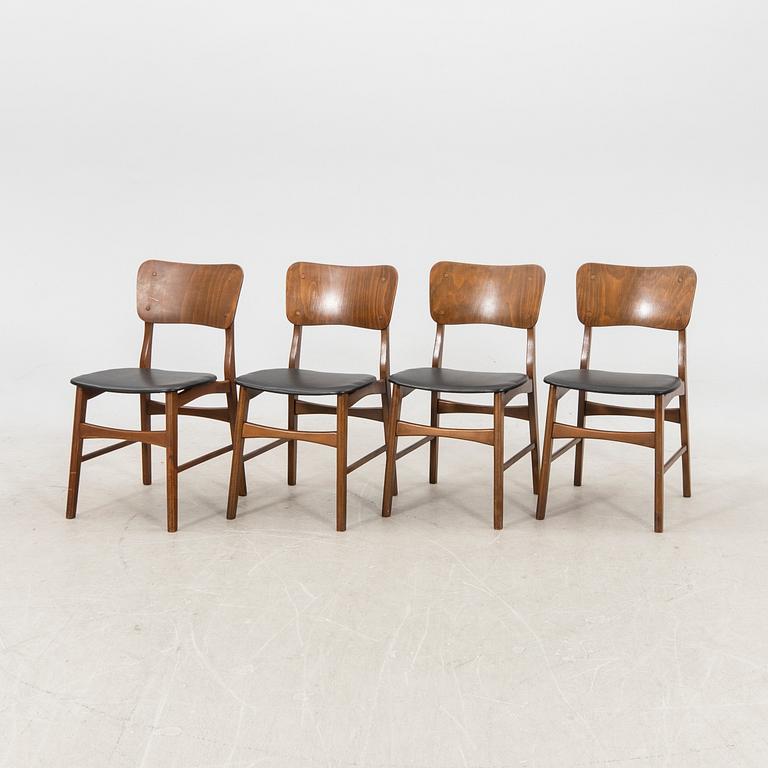 A set of four chairs possibly Ib Kofod Larsen, Denmark, the second half of the 20th century.