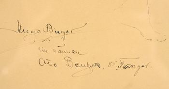 HUGO BIRGER, teckning. Sign Tanger 85.