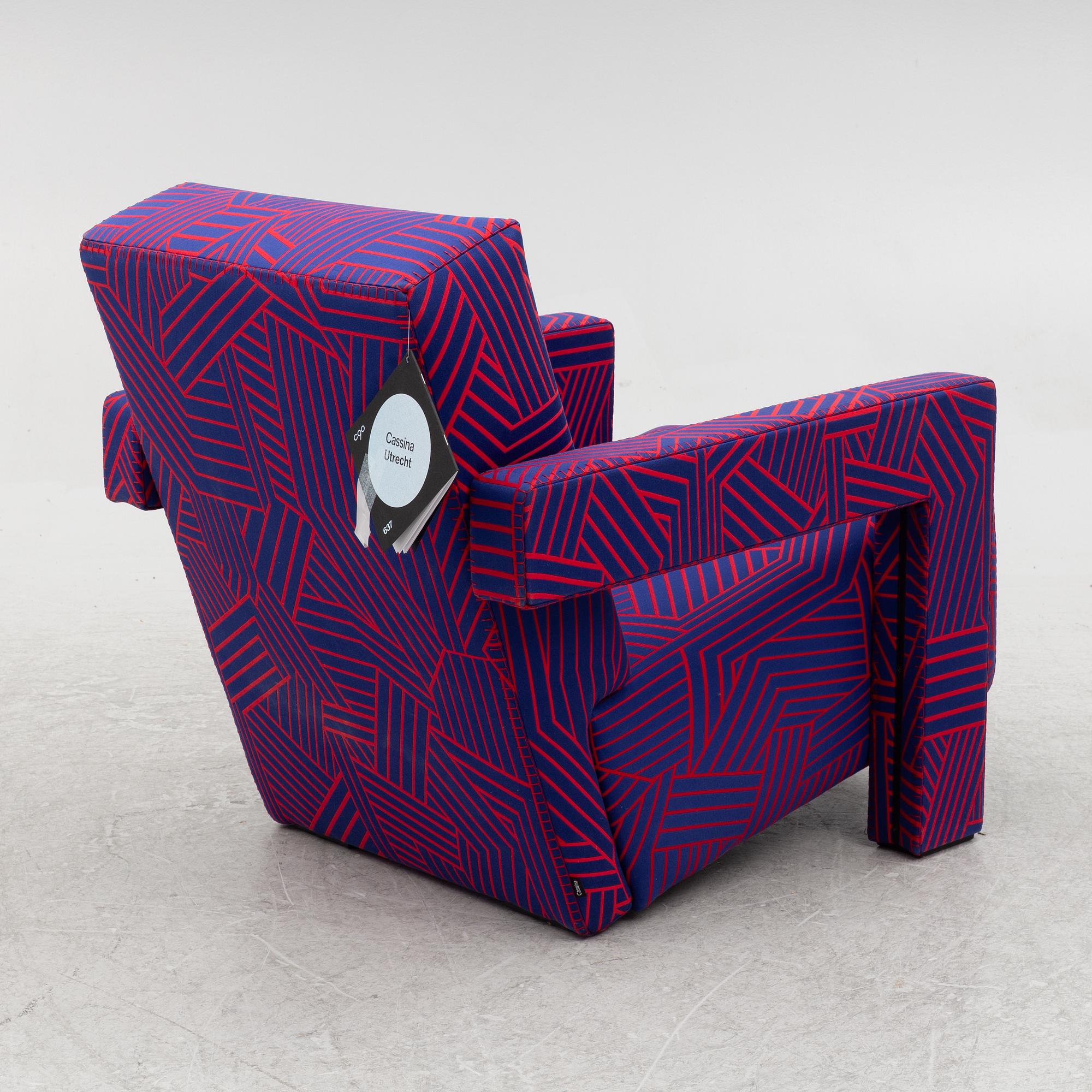 Gerrit Rietveld, a '637 Utrecht Limited Edition' easy chair, Cassina, Italy.