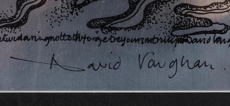 DAVID VAUGHAN, screentryck på silverfärgat papper, tryckt av Big O Posters Ltd, signerad.