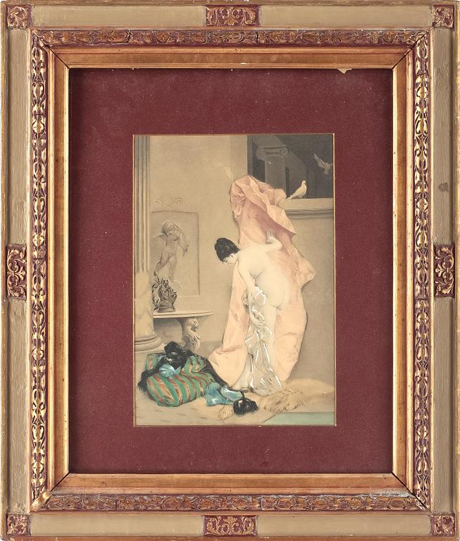 EMILE AUGUSTE PINCHART, blandteknik, sign.