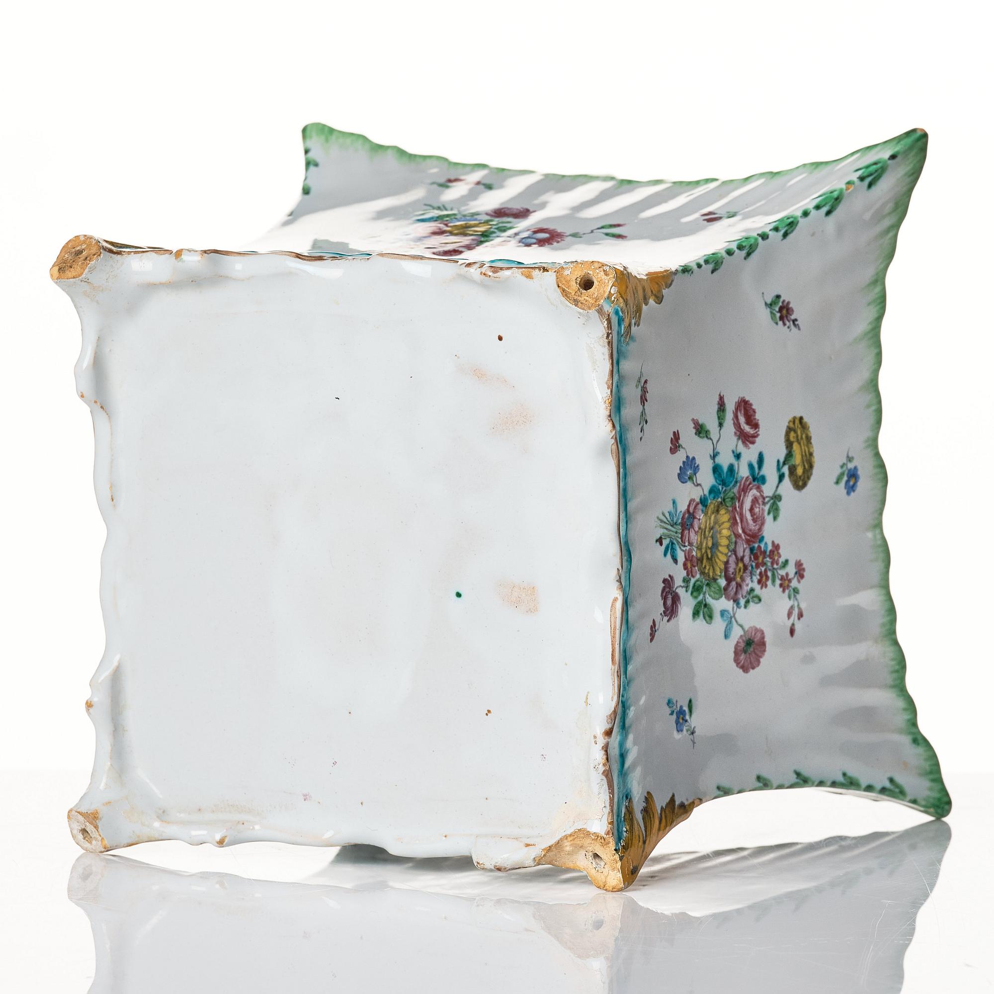 A Swedish faience Rörstrand flower pot, 18th Century.
