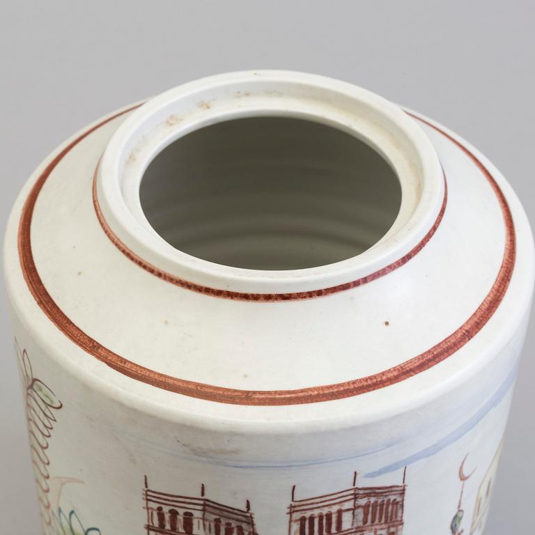 LARS THORÉN, urna med lock, stengods, Rörstrand -47.