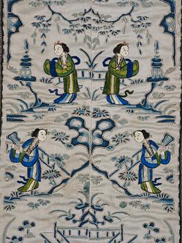 Broderi, siden. Sen Qingdynasti, omkring 1900.