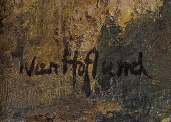 IVAN HOFLUND, olja på duk, 2 st, samt olja på pannå, sign.