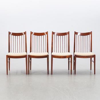 ARNE VODDER, stolar, 6 st, palisander, 1960-tal, Cites-intyg medföljer.