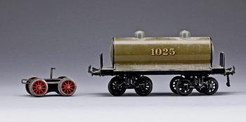 PARTI TÅG, RÄLS, LIKRIKTARE, Märklin, Tyskland, 1920-tal.