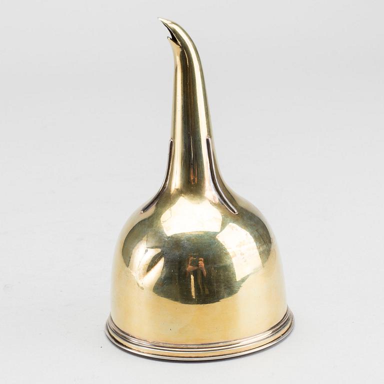 A SILVER WINE FUNNEL BY JOHN EMES LONDON 1803-4.TWO PARTS.
