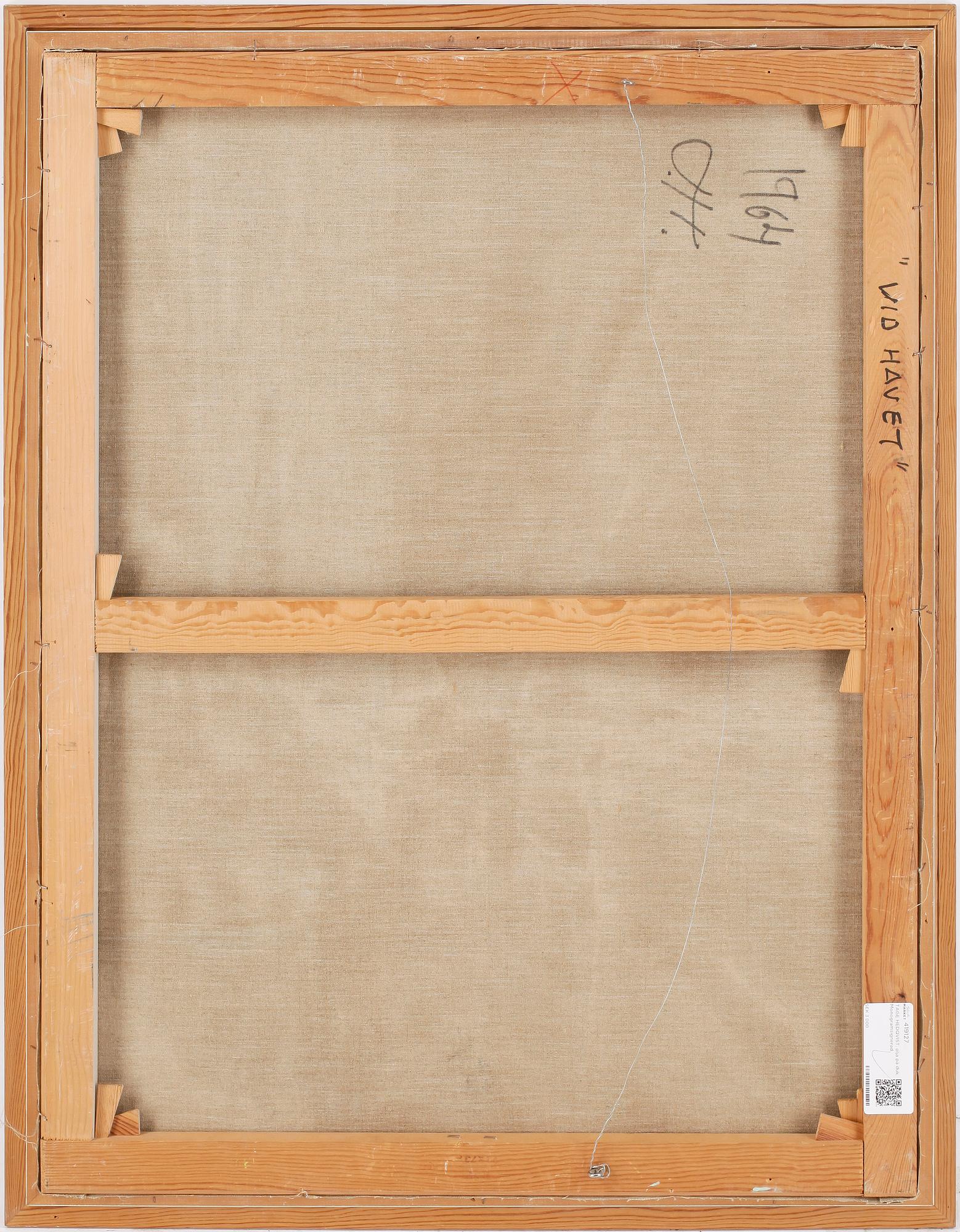 TAGE HEDQVIST, olja på duk. Signerad med dedikation.