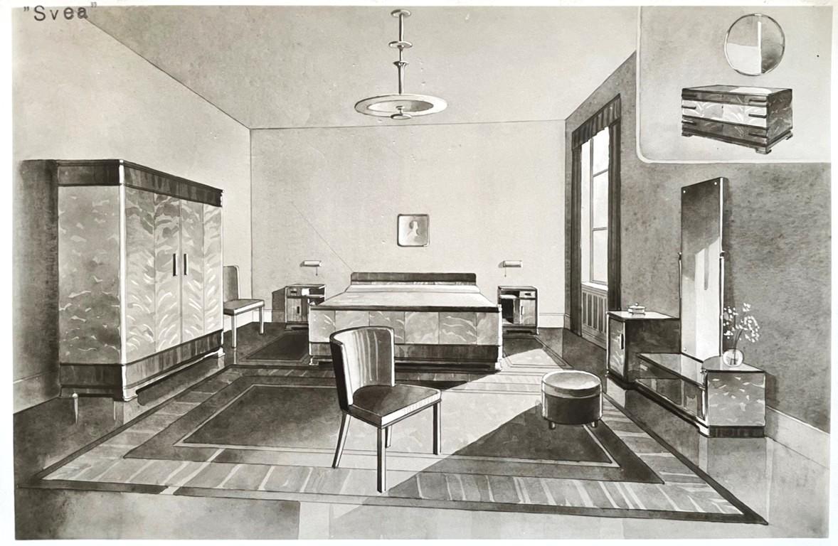 Svenska Möbelfabrikerna, byrå och spegel, "Svea", 1930-tal, Bodafors, 1930-tal.