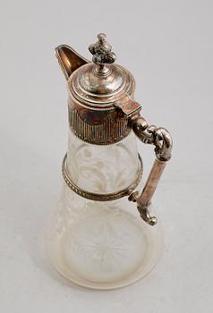 VINKANNA, nysilver och glas, omkring år 1900.