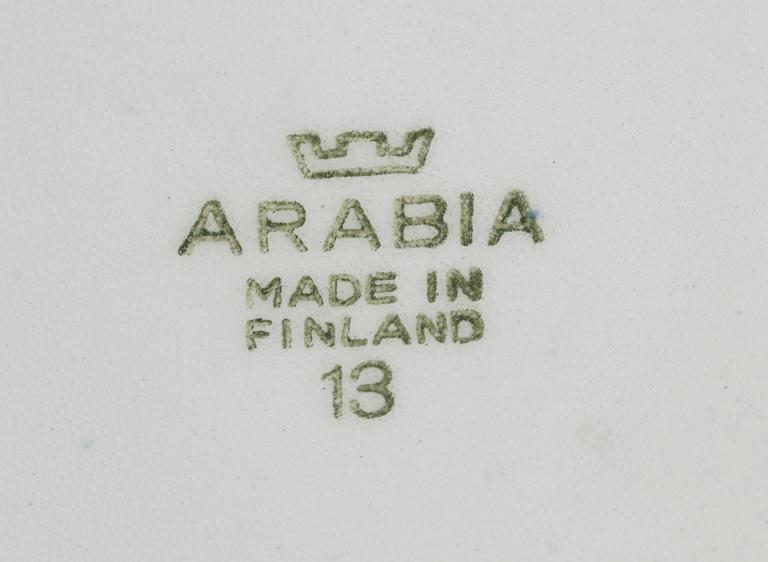 TVÄTTSET, 5 delar, fajans, Arabia, Finland, 1900-talets första hälft.