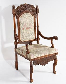 ARMLÄNSTOL, barockstil, sent 1800-tal.