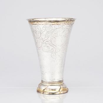 A Swedish 18 century parcel-gilt silver beaker, marks of Carl Fredrik Seseman, Arboga 1792.