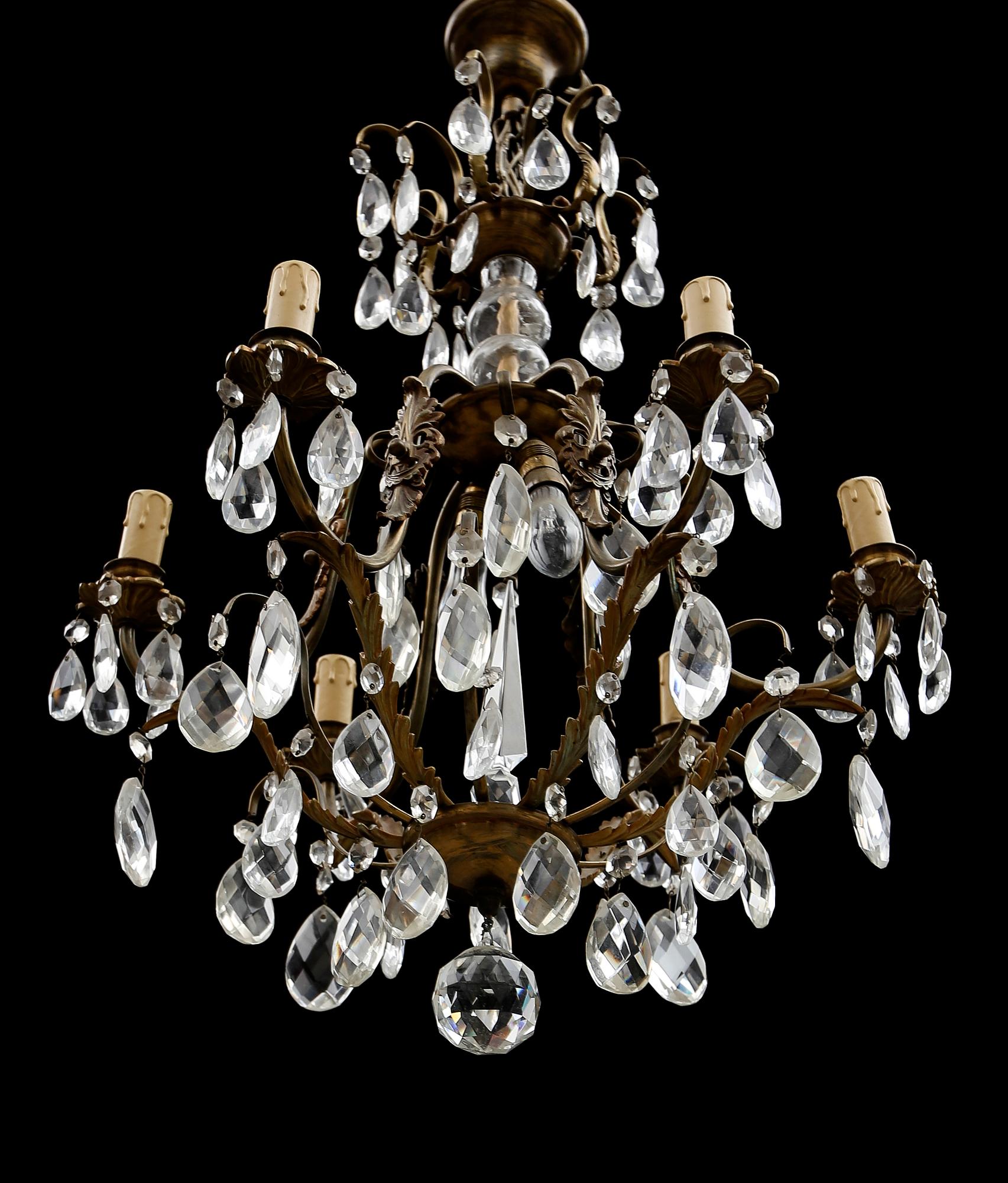 LJUSKRONA, barockstil, 1900-talets första hälft. Höjd ca 81 cm.