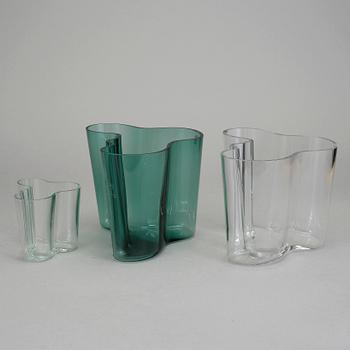 VASER 3 st & SKÅL, "Savoy", Alvar Aalto, Iittala.