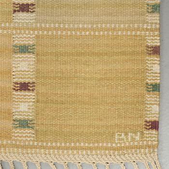Barbro Nilsson, A CARPET, "Falurutan gul", flat weave, ca 390 x 201 cm, signed AB MMF BN.