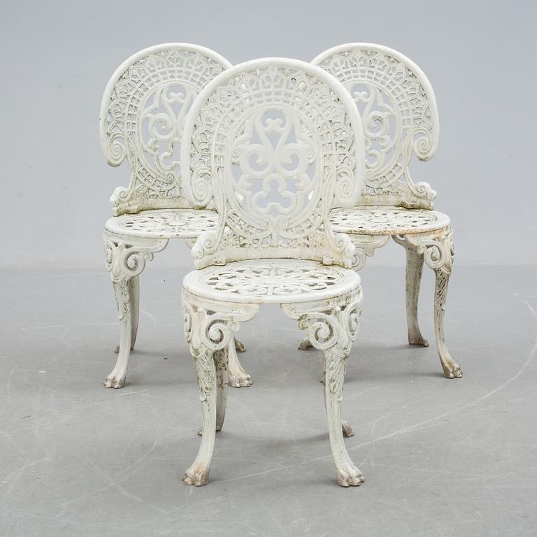 TRÄDGÅRDSMÖBEL, 4 delar, lättmetall, 1900-talets senare del.