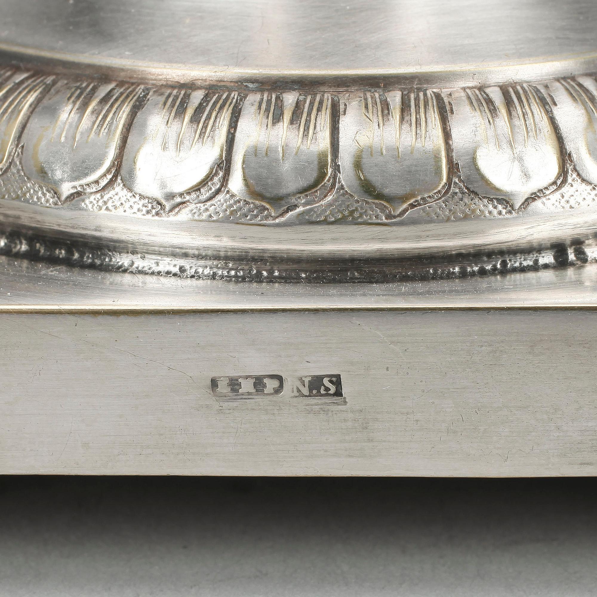 LJUSSTAKAR, ett par, nysilver, gustaviansk stil, 1900-tal.