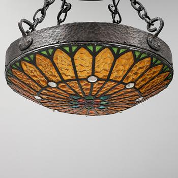 A stained glass ceiling light, first half of the 20th Century.