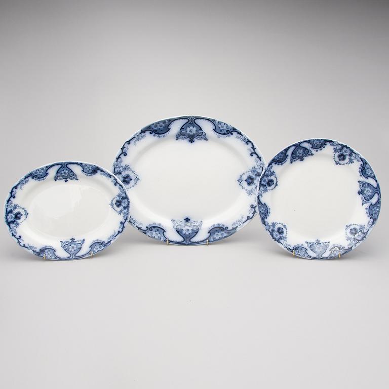 A 68-piece set of 'Empire' flow blue dinnerware, Soho Pottery Limited, Cobridge, England first half of the 20th Century.