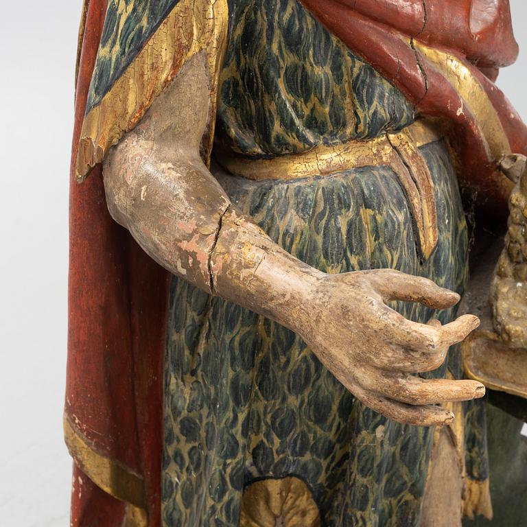 Skulptur, föreställande "Johannes döparen", Sydeuropa, 1700-tal.