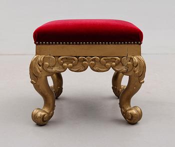 TABURETT, barockstil, omkring år 1900.