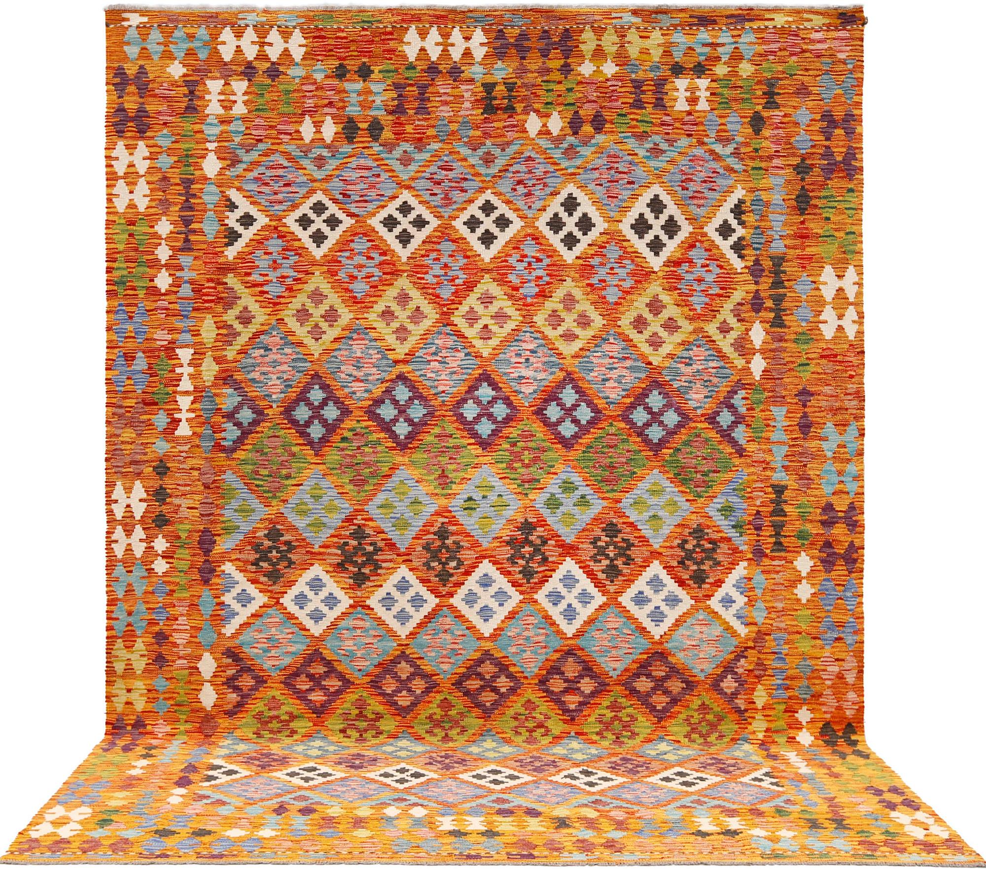 A kilim carpet, approximately 351 x 254 cm.
