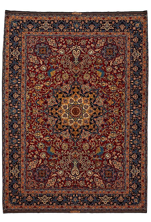 MATTA, old Isfahan, ca 347 x 252 cm (samt kortsidorna med 3 respektive 2,5 cm slätväv).