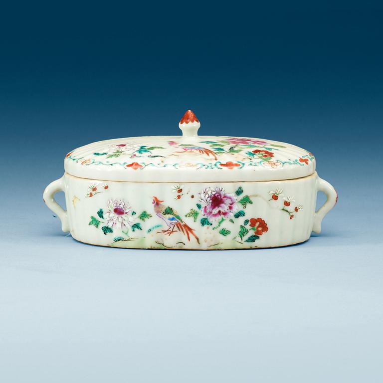 A famille rose tureen with cover, Qing dynasty, Qianlong (1736-95).