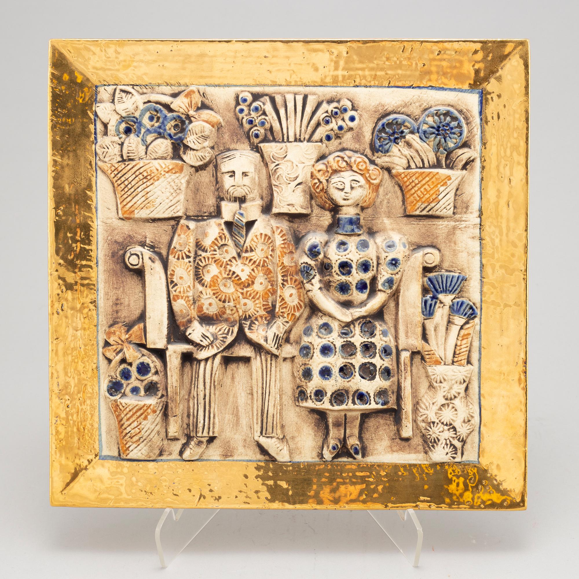 Lisa Larson, a stoneware wall relief, Gustavsberg.