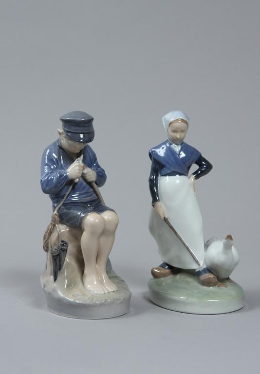 FIGURINER, 2 st, porslin, Royal Copenhagen.