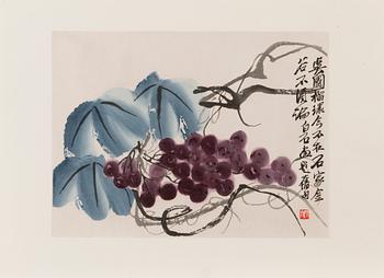Qi Baishi, after, kokoelma puupiirroksia, Rong Baozhai, päivätty 1953.