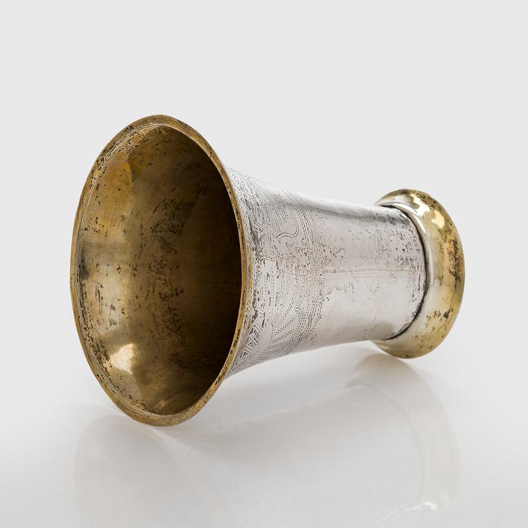 Anders Pihra, bägare, silver, delvis förgylld, Åbo 1803-1831.